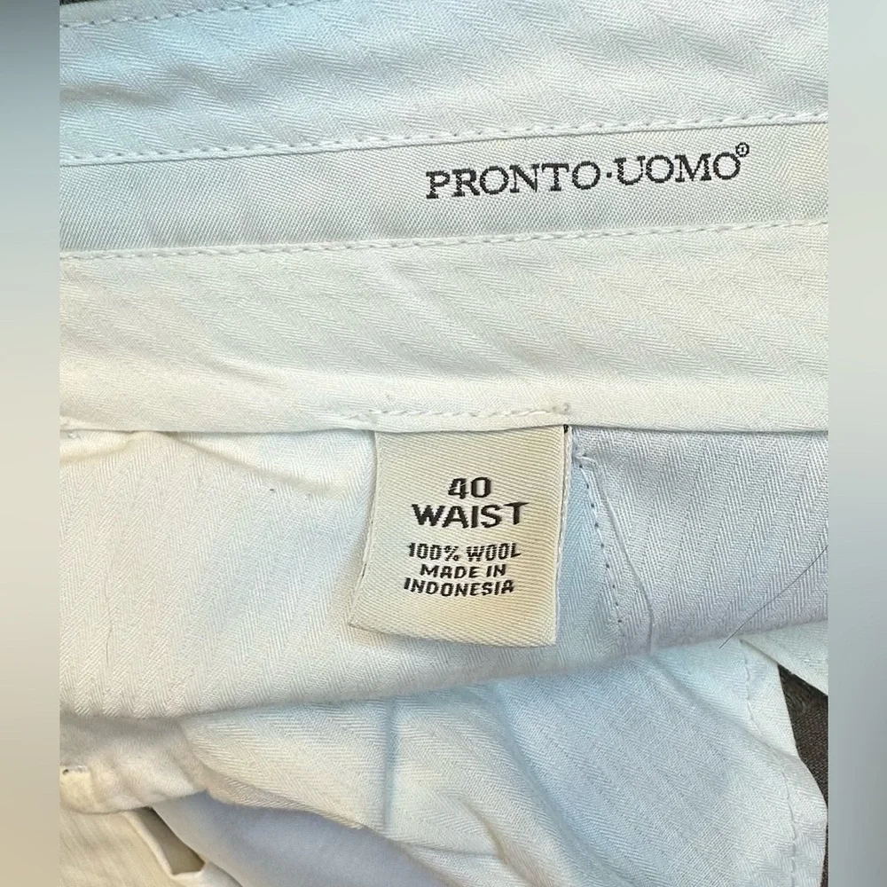 Pronto-uomo brown casual dress business pants‎ men’s 40 Inseam 30.5” 100% wool